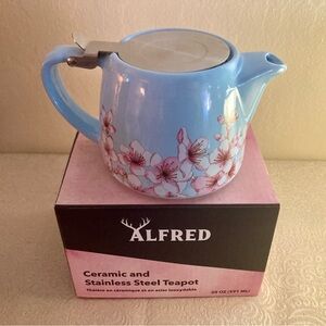 Alfred Pastel Blue and Pink Ceramic Teapot